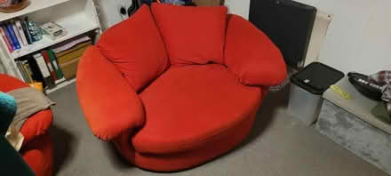 Photo of free Large Red Swival Round Cuddle Chair (Norwich North NR3) #2