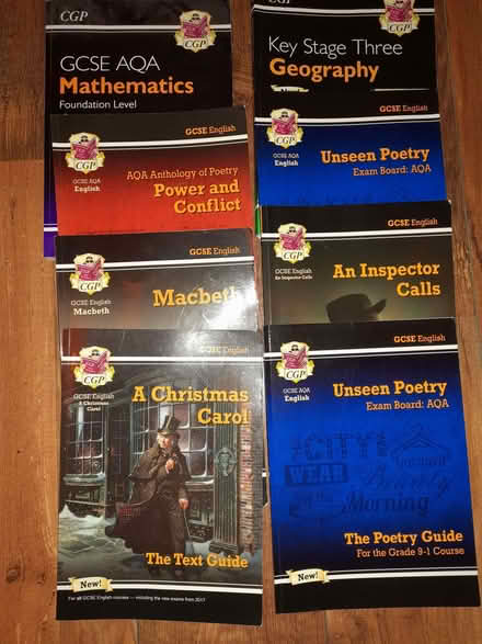 Photo of free GCSE study books Maths, Geography, English (Castle Hall SK15) #1