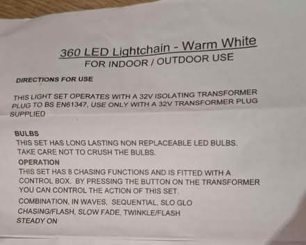 Photo of free Christmas lights (4) - 360, warm white, plug in, dark green wire (Boughton Monchelsea ME17) #4