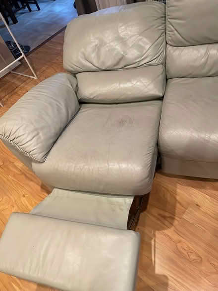 Photo of free Old Natuzzi leather sofa/loveseat (Deep Creek (Food Lion)) #2