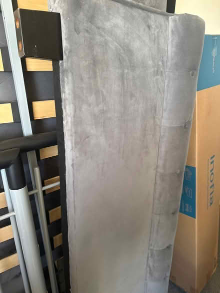 Photo of free King size velvet bed frame (Grays (RM17)) #1