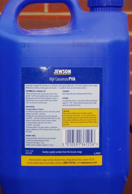 Photo of free Jewson High Concentrate PVA adhesive (Down Barn SP4) #2
