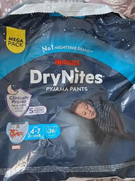 Photo of free Huggies Drynites pyjamas pants size 4-7 years (Loscoe Grange DE75) #1