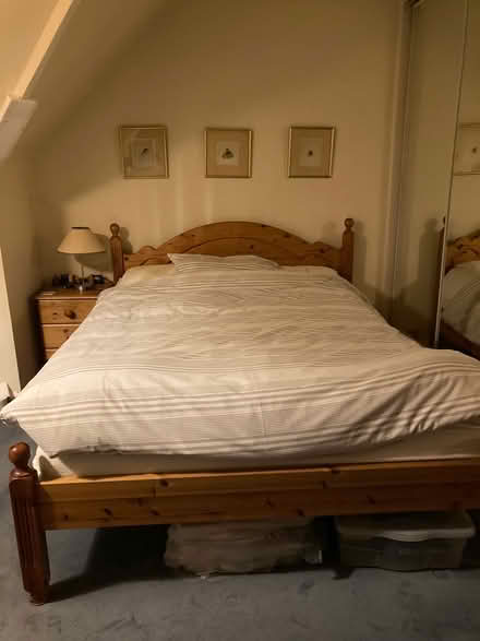 Photo of free Large pine bed frame (Otford) #2