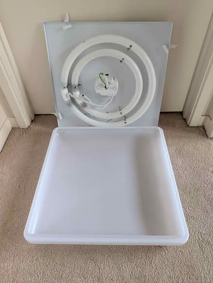 Photo of free White low profile light fixture (Larkspur) #3