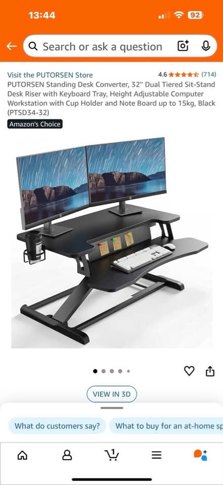 Photo of free Standing Desk Converter plus table (PH1 2TW) #1