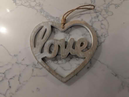 Photo of free Hanging wooden Love sign (Dunton green) #1