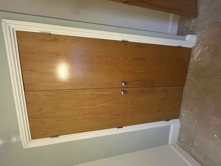 Photo of free Two doors, laminated mdf, one with a mirror, a doorframe (Caldecott OX14) #2