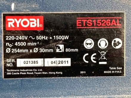 Photo of free Presteigne - Ryobi table saw for repair or parts (Presteigne LD8) #2