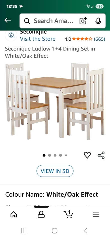 Photo of free White And Light Oak Table And 4 Chairs (Spennymoor DL16) #1