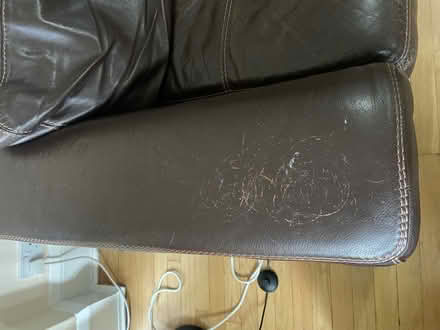 Photo of free Large Brown Leather Corner Sofa (Twickenham TW1) #4
