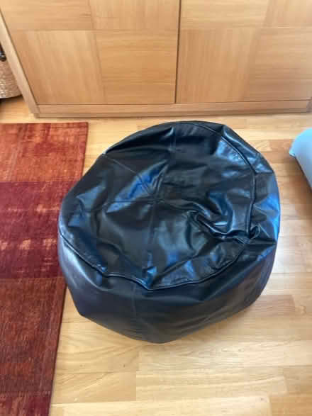 Photo of free Black Leather bean bag (Horsell GU21) #1