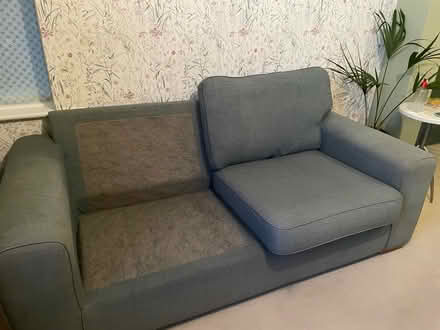 Photo of free Light blue sofa (Melksham SN12 6EA) #2