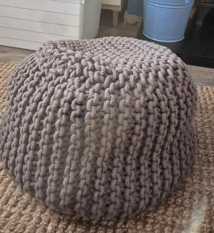 Photo of free Grey knitted cube pouffe (St Helier SM4) #1