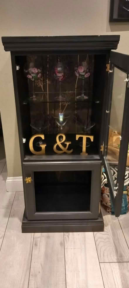 Photo of free Wooden gin cabinet (Horndon On The Hill SS17) #1