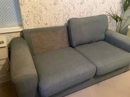 Photo of free Light blue sofa (Melksham SN12 6EA) #4