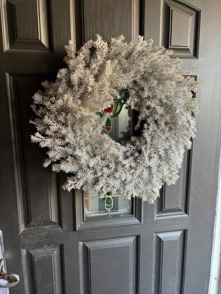 Photo of free Habitat silver glitter door wreath (Chatham) #1