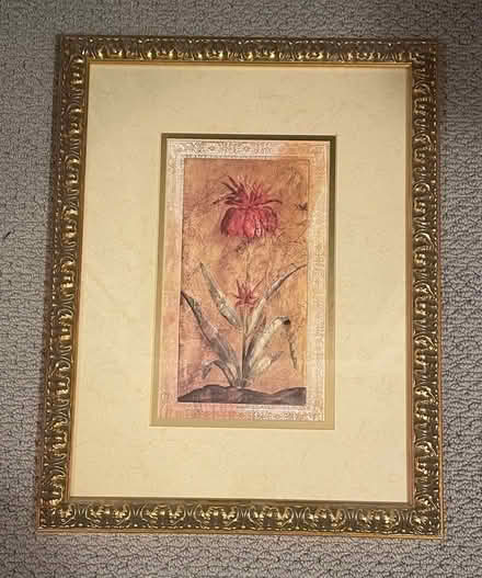 Photo of free Two framed flower prints (Alta vista / riverside) #2