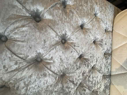 Photo of free Double silver grey velour bed frame (Fulham Palace Rd SW6) #3