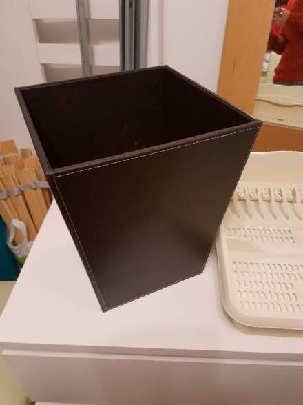 Photo of free Dark brown pleather bin (Sandylands morecambe LA3) #1
