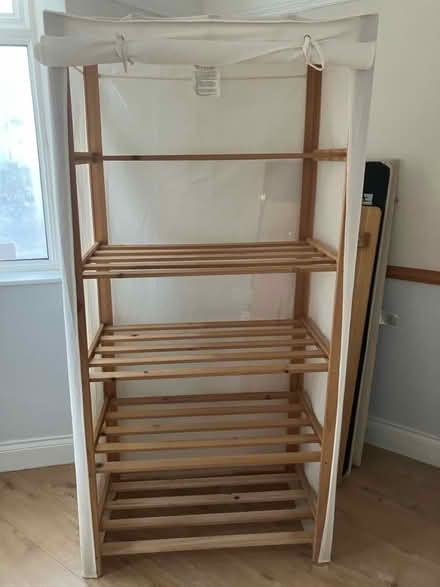 Photo of free Tall shelves with cotton cover (Oulton, Lowestoft NR32) #2