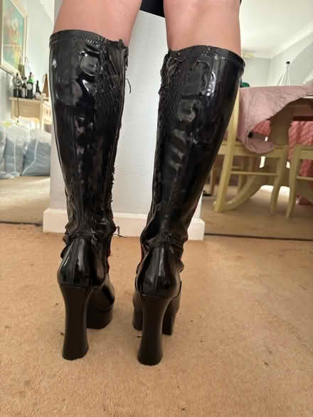 Photo of free Black and red patent boots (torn) (Kimmage/Crumlin) #3