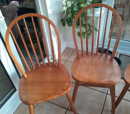 Photo of free 4 wooden dining chairs (Elworth CW11) #3