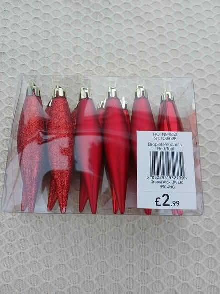 Photo of free 12 red tree decorations (Wallisdown BH12) #1