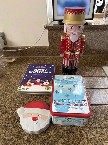 Photo of free 4 x Christmassy Tins (empty) (Sanderstead CR2) #1