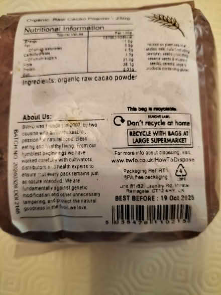 Photo of free Raw cacao powder (Wollaton NG8) #2