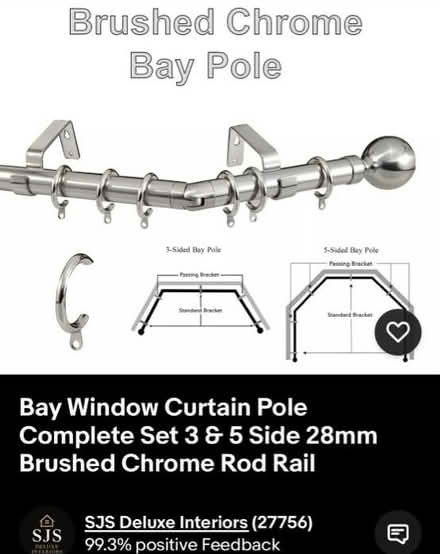 Photo of free Metal bay window curtain pole (Didsbury M20) #1