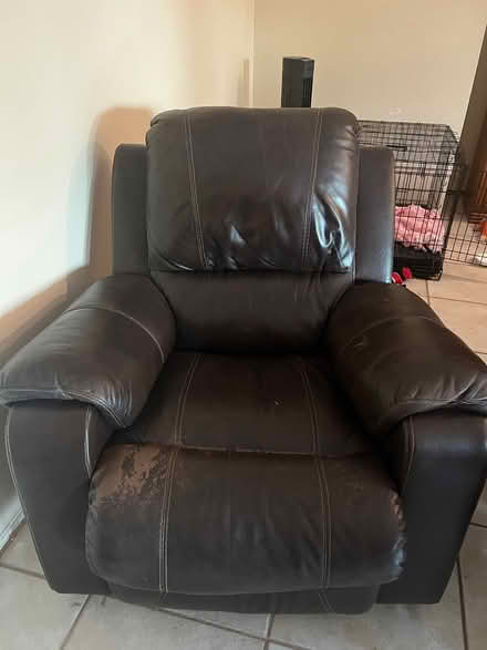 Photo of free Leather recliner and couch (Warner/Elliot Loop) #1