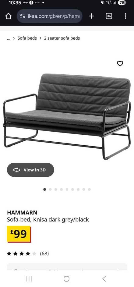 Photo of free Ikea sofa bed (Hammarn) (Morecambe LA44n) #3
