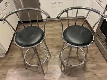 Photo of free Two cushioned metal bar stools (N Harlem and W Waveland Ave) #1