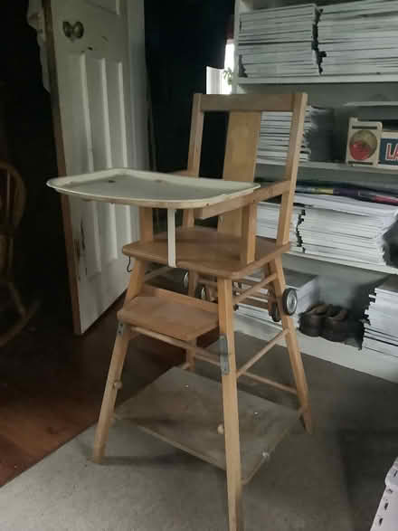 Photo of free Wooden high chair (Thorncombe. TA20 4PL) #1