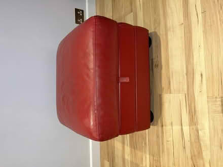 Photo of free Red Sofa with Chaise and Recliner and Storage Footstool (Woodley RG5) #3