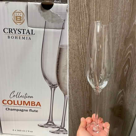 Photo of free 4 crystal bohemia champagne flutes (Kirkland) #1