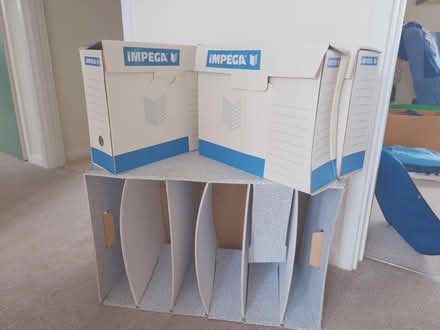 Photo of free Card file storage box and 3 smaller A4 archive boxes (Putnoe MK41) #1