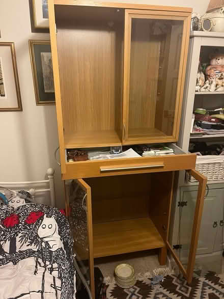 Photo of free Glass wood cabinet (AL4, St albans) #2