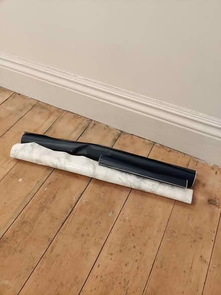 Photo of free Blue & marble sticky back plastic (Grange over sands) #2