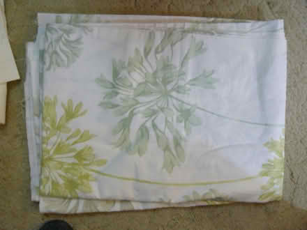 Photo of free Cotton fabric. Cream with green allium design. (Kempsey WR5) #1