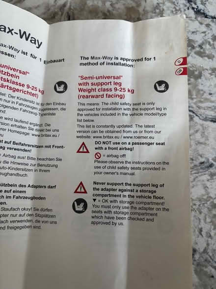 Photo of free Britax Max Way baby car seat (Stillorgan) #1