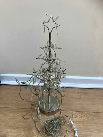 Photo of free Metal Xmas tree with fairy lights (Whalley Range M16) #1