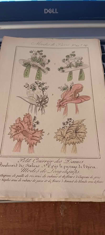 Photo of free bonnet print 1830's (melrose) #1