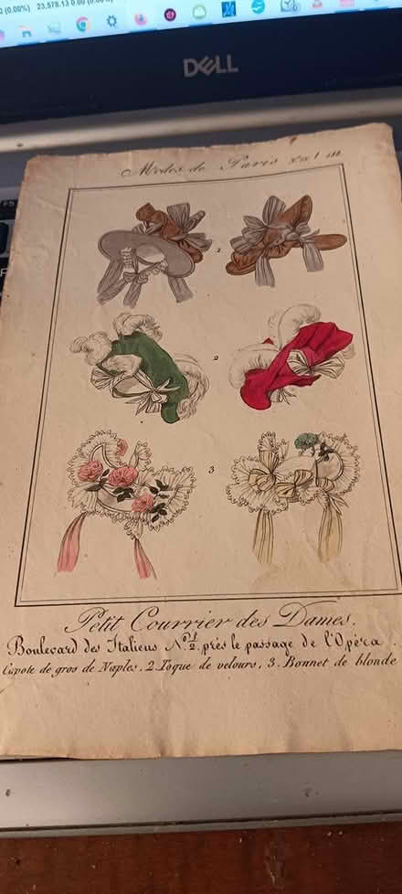 Photo of free bonnet print 2 1830 (melrose) #1