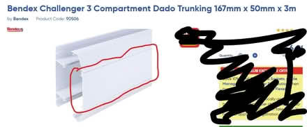 Photo of Electrical Dado trunking cover / capping (Allerton BD15) #1