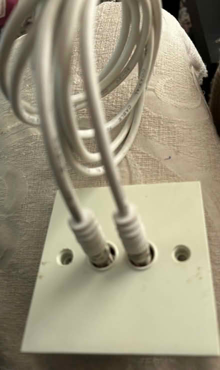 Photo of free Twin F connector outlet plate and cables (Felling NE10) #1