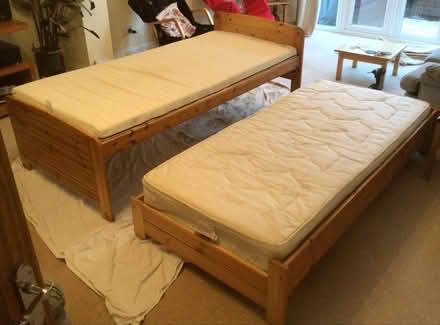 Photo of free Solid pine single bed with guest pullout bed (Townsend AL3) #4