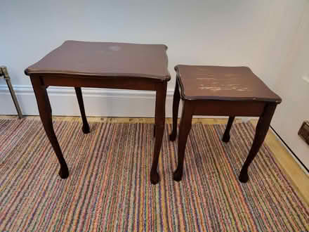 Photo of free 2x wooden nesting occasional tables (Harborne B17) #2