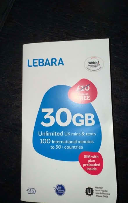 Photo of free Lebara SIM card (Swindon Village GL50) #1